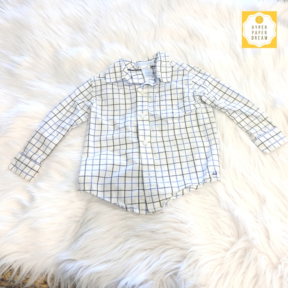 Janie & Jack Button Down Plaid Shirt